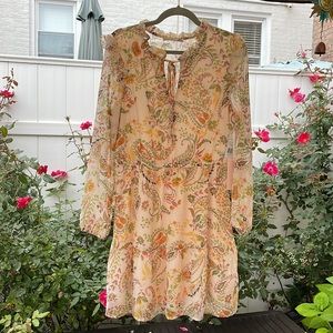 Black Tape_ Women’s Paisley Print Elastic -Waist Minidress - Large